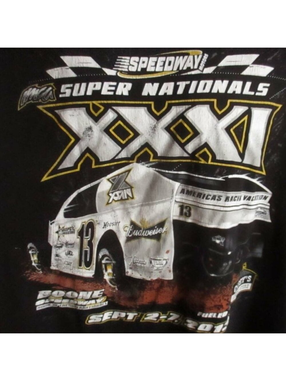 IMCA Speedway Super Nationals T-Shirt XXL Black Graphic Racing Tee Unisex 2013